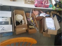 cleanup lot. humidifier, dishes, towels, decor