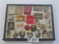 case full of pocket mirrors. vintage collectables