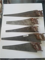 5 Keen Kutter saws, 1 marked blade