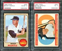 1960 & 1968 Topps Mickey Mantle, PSA Graded