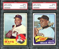 1963 & 1965 Topps Willie Mays, PSA Graded
