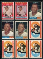 (12) Vintage Willie Mays Baseball Cards 1950-60s
