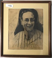 Original Lou Gehrig Portrait. Signed. Ruth.