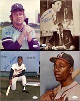 (4) Signed Baseball 8 x 10 Photos