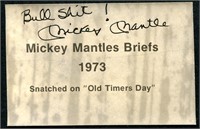 Mickey Mantle Signed Label with Obscenity
