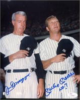DiMaggio and Mantle Signed 8 x 10 Photo.