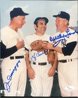 DiMaggio, Berra & Ford. Signed Photo.