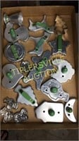 Vintage green handle cookie cutters and molds