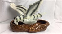 11” ceramic bird tv lamp