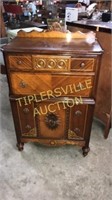 Ornate carved Art Deco walnut chest of drawers