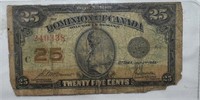 Dominion Of Canada 25 cent Shinplaster