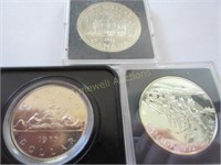 3 Canadian dollar coins 1992-1975-1981