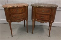 Pair Of French Marble Top Stands
