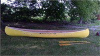 Adventure Fiberglass Canoe With Paddles 16'
