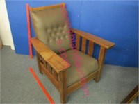 ant. mission oak reclining chair (arts & crafts)