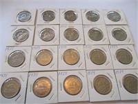 20 Canadian 5 cent coins