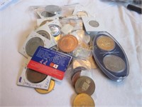 Bag of tokens and commemorative coins