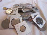 Bag of miscellaneous tokens, foreign coins, etc.