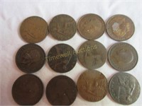 12 half penny coins