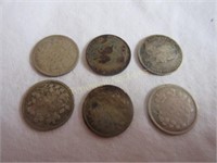 6 Canadian 5 cent coins