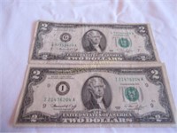 2 USA $2 bills