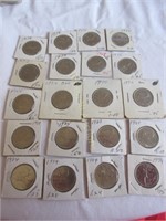 20 Canadian 25 cent coins