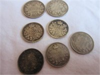 5 Canadian small 5 cent coins