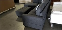 Charcoal Couch and Ottoman