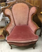 Victorian Carved Wing Back Chair