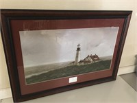 Framed Lighthouse Watercolor Print