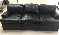 Contemporary Black Leather Style Sofa