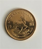 1982 1/10th Gold Krugeraand Coin