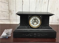 Stone Mantle Clock with Open Escapement