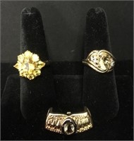 2 Gold Plated .925 Rings & Slider Pendant