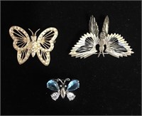 Trio of Butterfly Pins