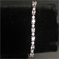 Sterling Silver Bracelet with Gemstones