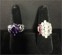 Pair of .925 Cocktail Rings