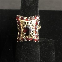 14K Yellow Gold Ring with Garnets