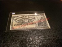 1900 Shin plaster 25 cent bill