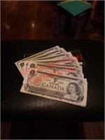 Canadian 1973 10 Dollar Bill's