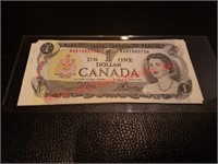 Canadian 1973 10 Dollar Bill's Sequential