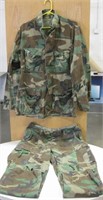 Vintage Military Green Camo Army Uniform Set