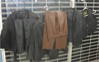 Various Black & Brown Leather Coats, Pants & More