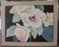 48" x 60" Original Gregory C White Flower Painting