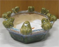 8" Diameter Ceramic Frog Bowl / Planter