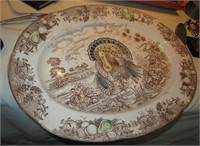 18" Ceramic Turkey Platter - Some Edge Wear
