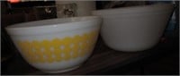 2 Milk Glass Serving Bowls - 1 Pyrex & 1 Federal
