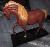 7" Tall Painted Horse On Stand - Marked Ulibarri's
