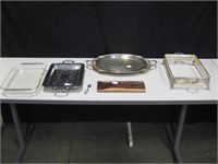 Various Vintage Silver Plated Serving Trays & More