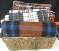 Basket of Various Picnic & Lawn Blankets